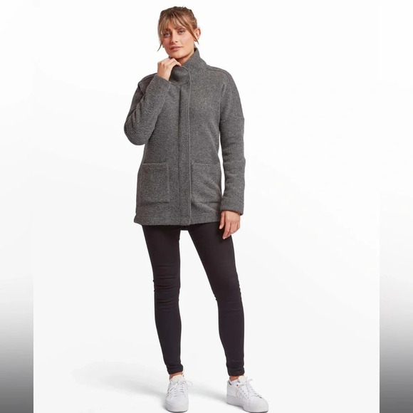 Sherpa Adventure Gear Lhamu Zip Through Long Sweater Coat in gray Coatigan - Picture 1 of 12